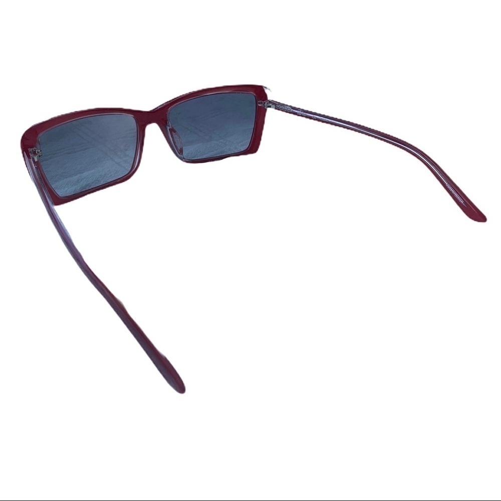 Esprit Red Rectangle Sunglasses Y2K Retro 90s Slim Cat Eye Blue Lens NWT - Picture 7 of 7